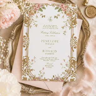 Invitation Mariage Rose Gold Romantique Rose