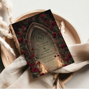 Invitation Mariage Rose gothique aux bougies