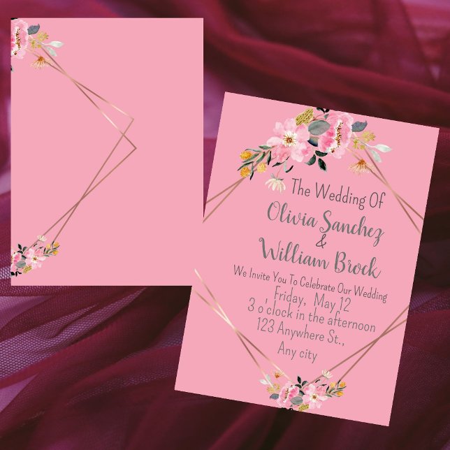 Invitation Mariage Rose Magique Amour Romantique  (Créateur téléchargé)