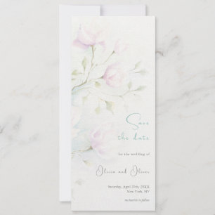 Invitation Mariage rose Magnolia Enregistrer la date