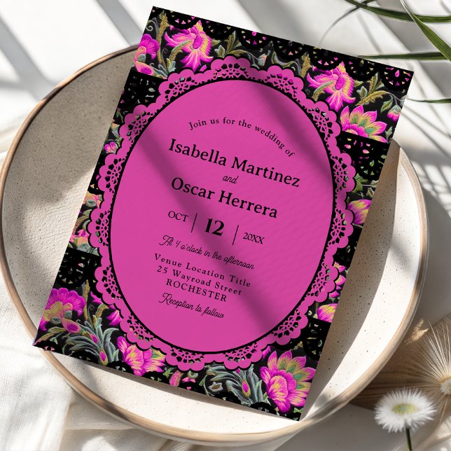Invitation Mariage rose mexicain (Créateur téléchargé)