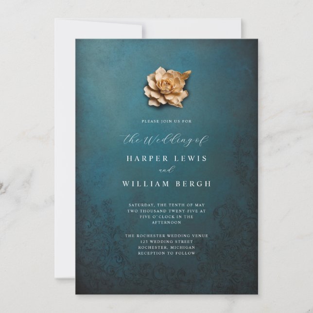 Invitation mariage rose minimaliste (Devant)