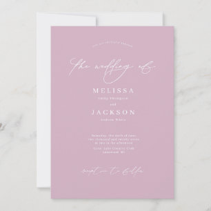 Invitation Mariage Rose minimaliste à script Dusty