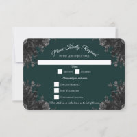 Mariage Rose noir noir vert foncé
