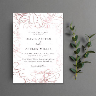 Invitation Mariage rose or Floral