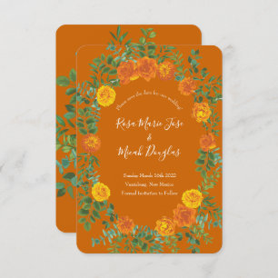 Invitation Mariage Rose Orange & Rust Fall Peony Date de sauv