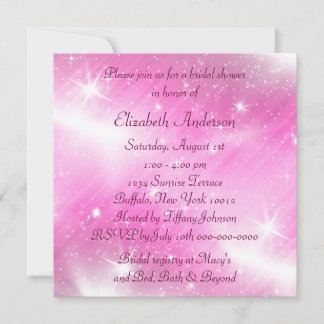 Invitation Mariage Rose Pailleté Rose