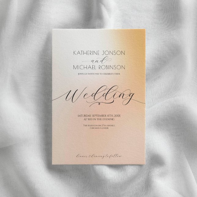 Invitation Mariage rose pastel Ombre (Créateur téléchargé)