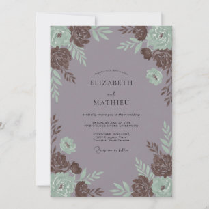 Invitation Mariage Rose Pêche Poussiéreuse