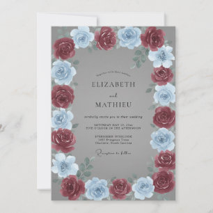 Invitation Mariage Rose Pervenche Bordeaux