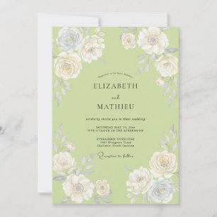 Invitation Mariage Rose Pistache