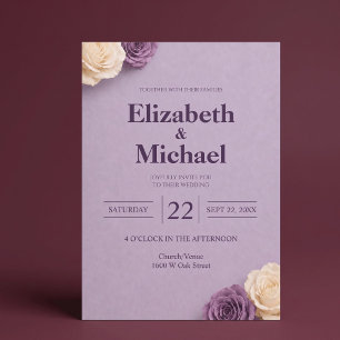Invitation Mariage Rose Pourpre
