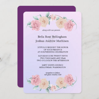 Invitation Mariage Rose romantique