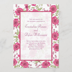 Invitation Mariage Rose Rose Clair