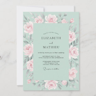 Invitation Mariage Rose Rose Mousse de Mer