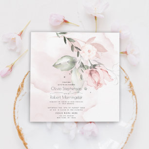 Invitation Mariage Rose rose pâle des bois