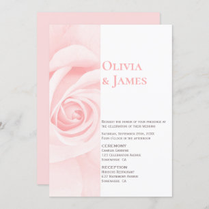 Invitation Mariage rose rose rose vierge moderne