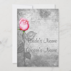 Invitation Mariage rose rose rose vintage