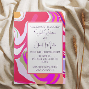 Invitation Mariage rose Super moderne