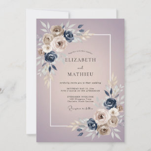 Invitation Mariage Rose Taupe Mauve