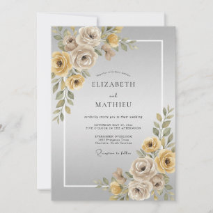 Invitation Mariage Rose Taupe Or