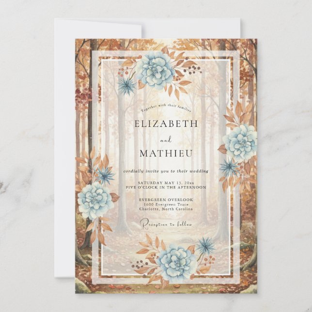 Invitation Mariage Rose Terracotta Acier (Devant)