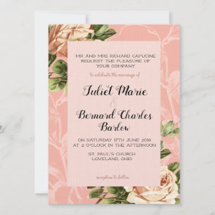 Invitation Mariage Rose Vintage