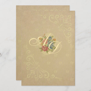 Invitation Mariage rose vintage pastel rose pastel
