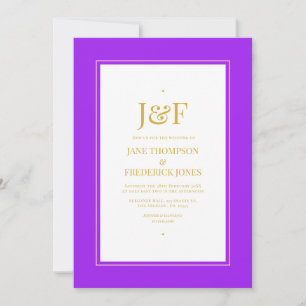 Invitation Mariage Rose, Violet, Noir et Or Tendance