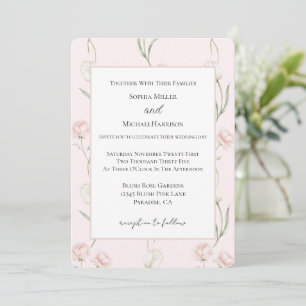Invitation Mariage Roses Roses Blanches Tulipes Blanches