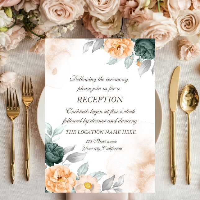Invitation Mariage Roses Vertes Aquarelle (Créateur téléchargé)