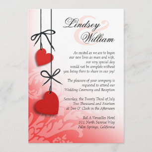 Invitation Mariage rouge