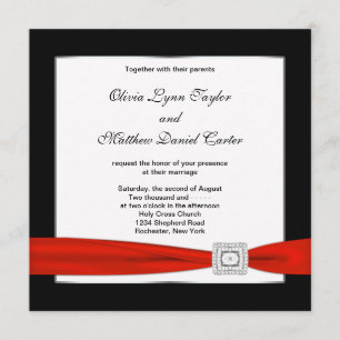 Invitation Mariage Rouge Blanc Noir Rouge Noir