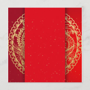 Invitation Mariage rouge élégant
