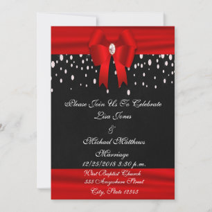 Invitation Mariage rouge et noir