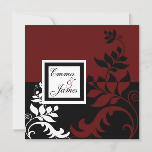 Invitation Mariage rouge et noir