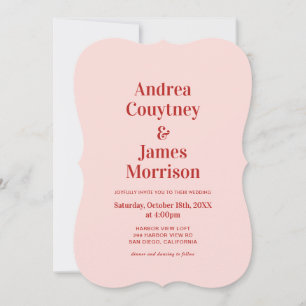 Invitation Mariage Rouge et Rose