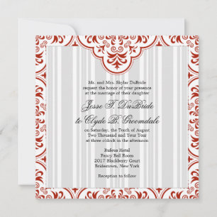 Invitation Mariage roux Damask do-it-yourself