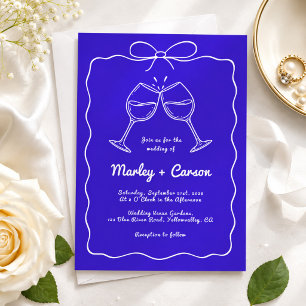Invitation Mariage royal bleu épicé