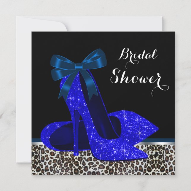 Invitation Mariage Royal Bleu Fête de Fiançailles (Devant)