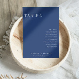 Invitation Mariage royal bleu officiel Tableau 6 Tableau des