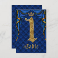 Mariage Royal Blue Gold Crown Tableau Numéro 1