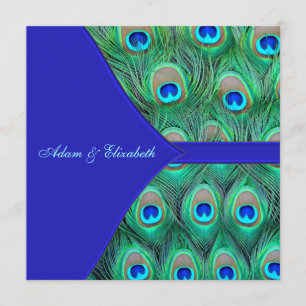 Invitation Mariage Royal Blue Peacock