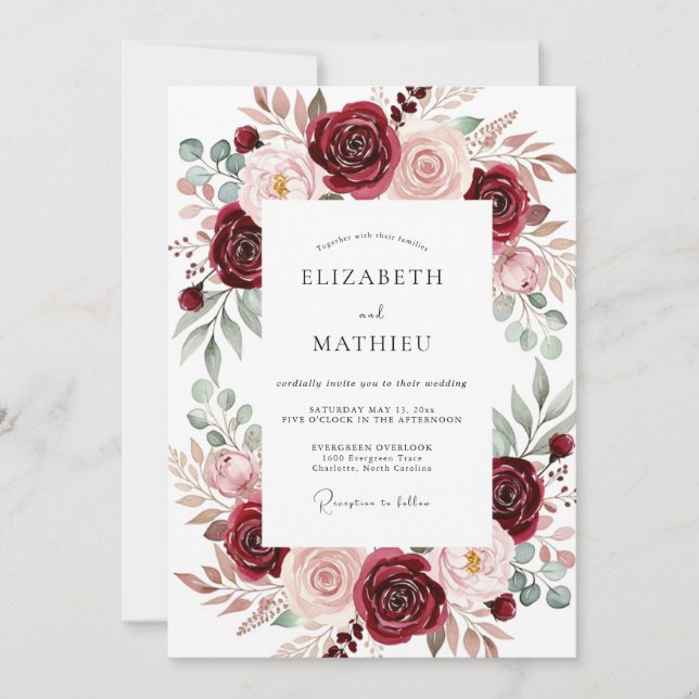 Invitation Mariage Royal d'Automne en Bourgogne (Devant)