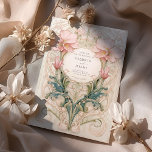 Invitation Mariage royal de Victoria Whimsical Floral Ornemen<br><div class="desc">Entrez dans un monde de romantisme intemporel avec notre faire-part de mariage d'inspiration victorienne. Ce design exquis présente des ornements vintages fantaisistes encerclant un cadre doré luxueux, évoquant la grandeur de la papeterie royale. La palette de couleurs est un mélange sophistiqué de bleu poussiéreux, vert sauge muet et d'une rose...</div>