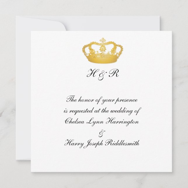 Invitation Mariage royal II - Or (Devant)