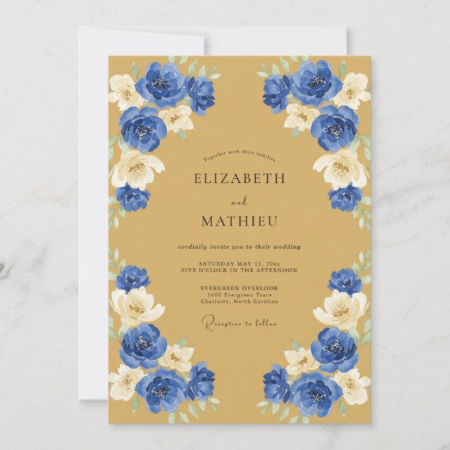 Invitation Mariage Royal Majestueux d'Or (Devant)