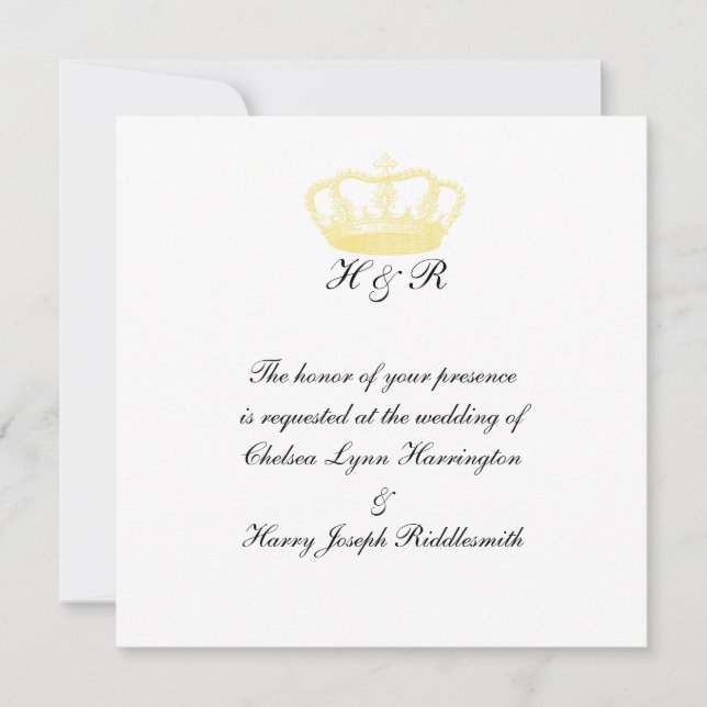 Invitation Mariage Royal -  Or (Devant)