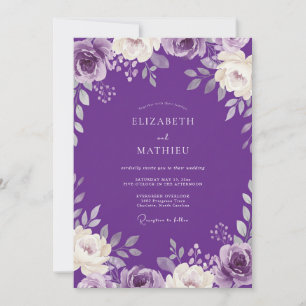 Invitation Mariage Royal Pétale Pourpre