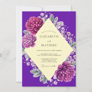 Invitation Mariage Royal Pivoine Magenta